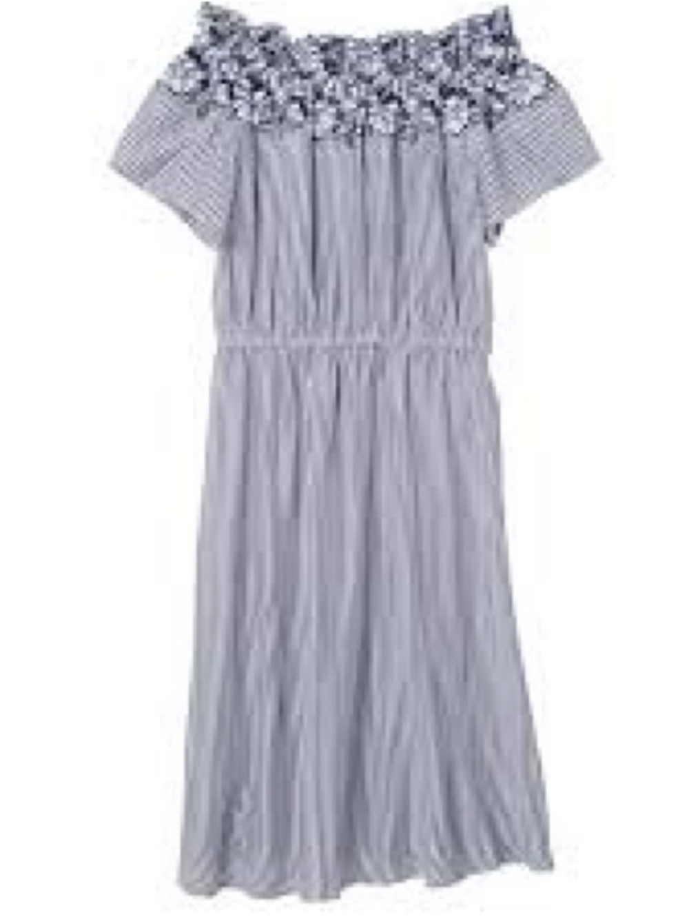 L.O.G.G. Striped Off-Shoulder Midi Dress